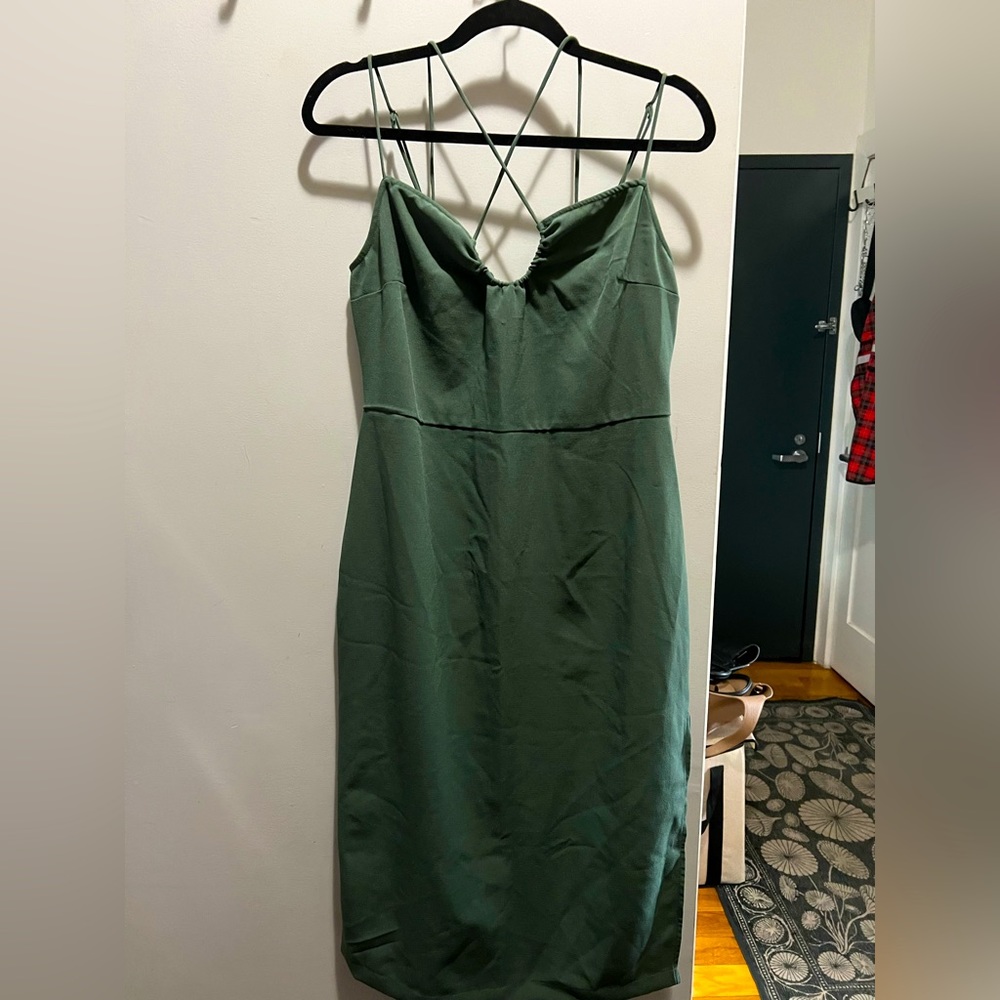 Green Abercrombie midi dress
